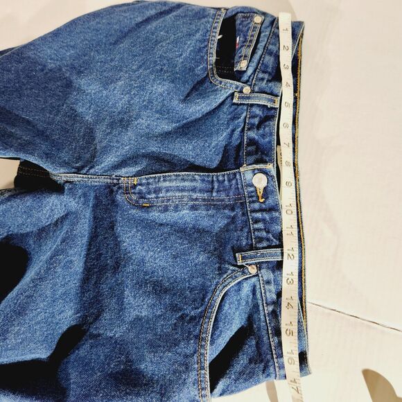 Tommy Hilfiger Jeans Womens 33x31 Straight Leg Dark Wash Vtg Logo Denim Blue - Picture 9 of 11